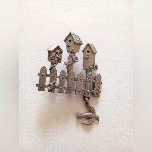 Spoontiques Pewter Birdhouse Brooch